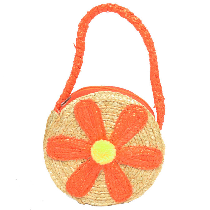 Le Voyage en Panier Marquerite Child Round Orange Basket
