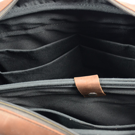 Fourès Workshops Baroudeur Leather Satchel 39cm F9519 Cognac