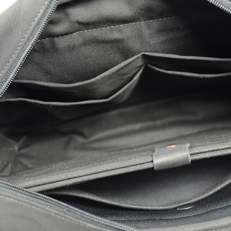 Fourès Workshops Baroudeur Leather Satchel 39cm F9519 Black
