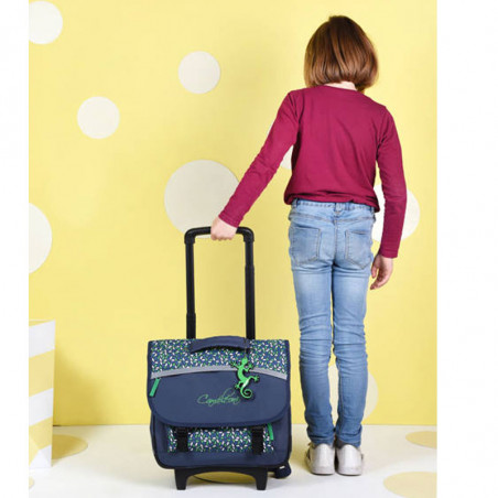 Caméléon Actual Cartable A Roulettes 38cm Green Geo fille