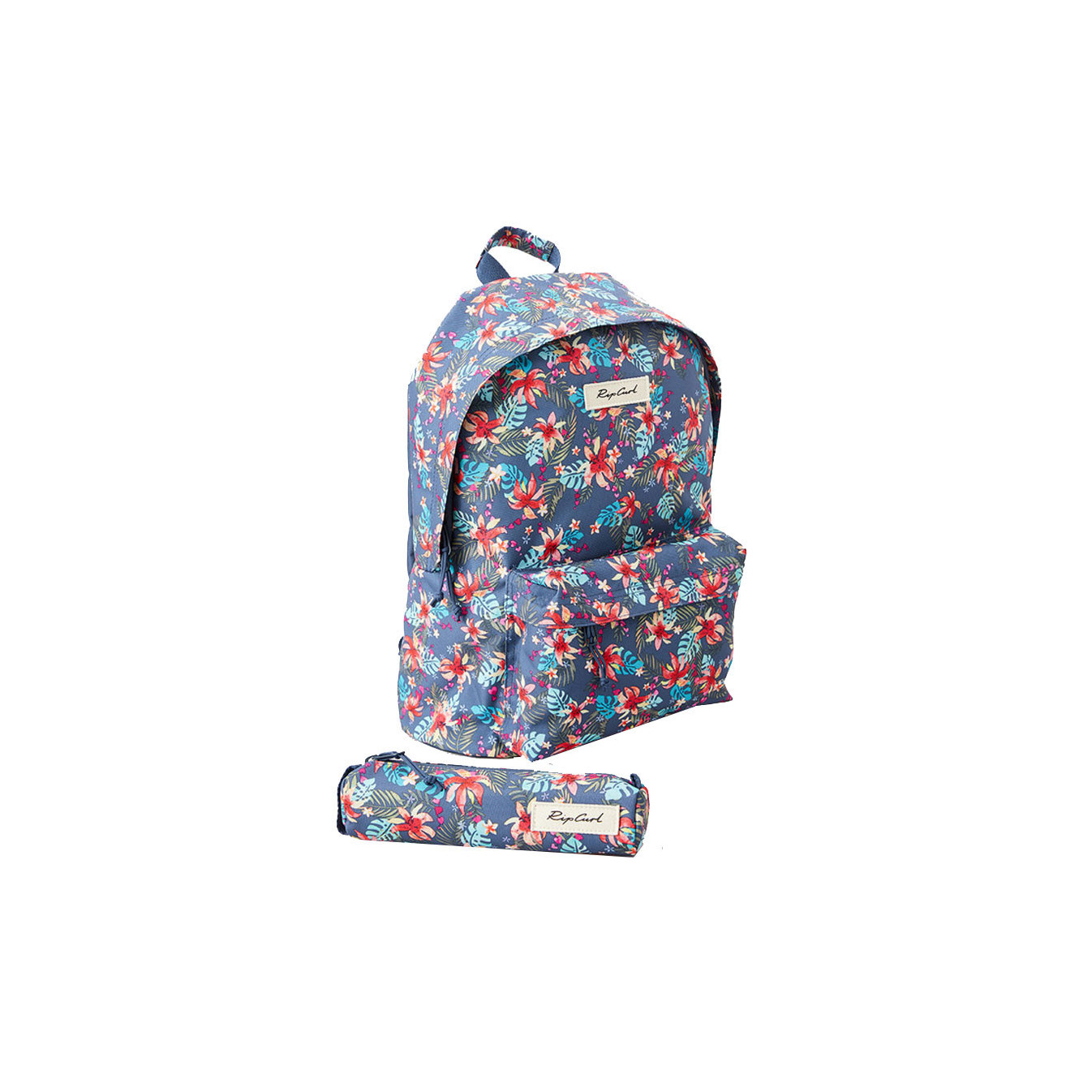 Rip Curl Havana Floral Dome Backpack and Blue Pencil Case