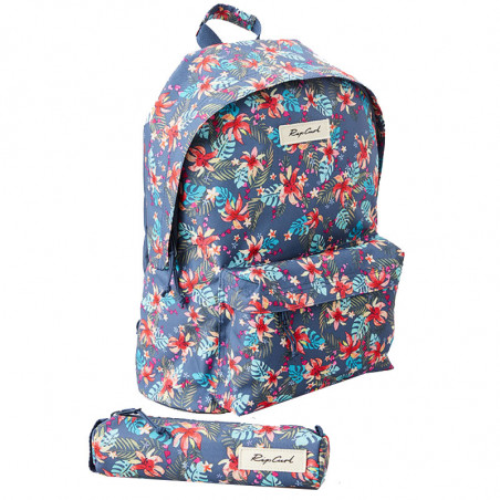 Rip Curl Havana Floral Dome Backpack and Blue Pencil Case