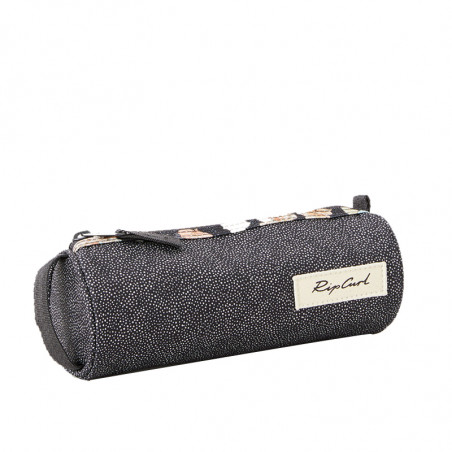 Rip Curl Havana floral Trousse Ronde Pencil Case Washed Black  face