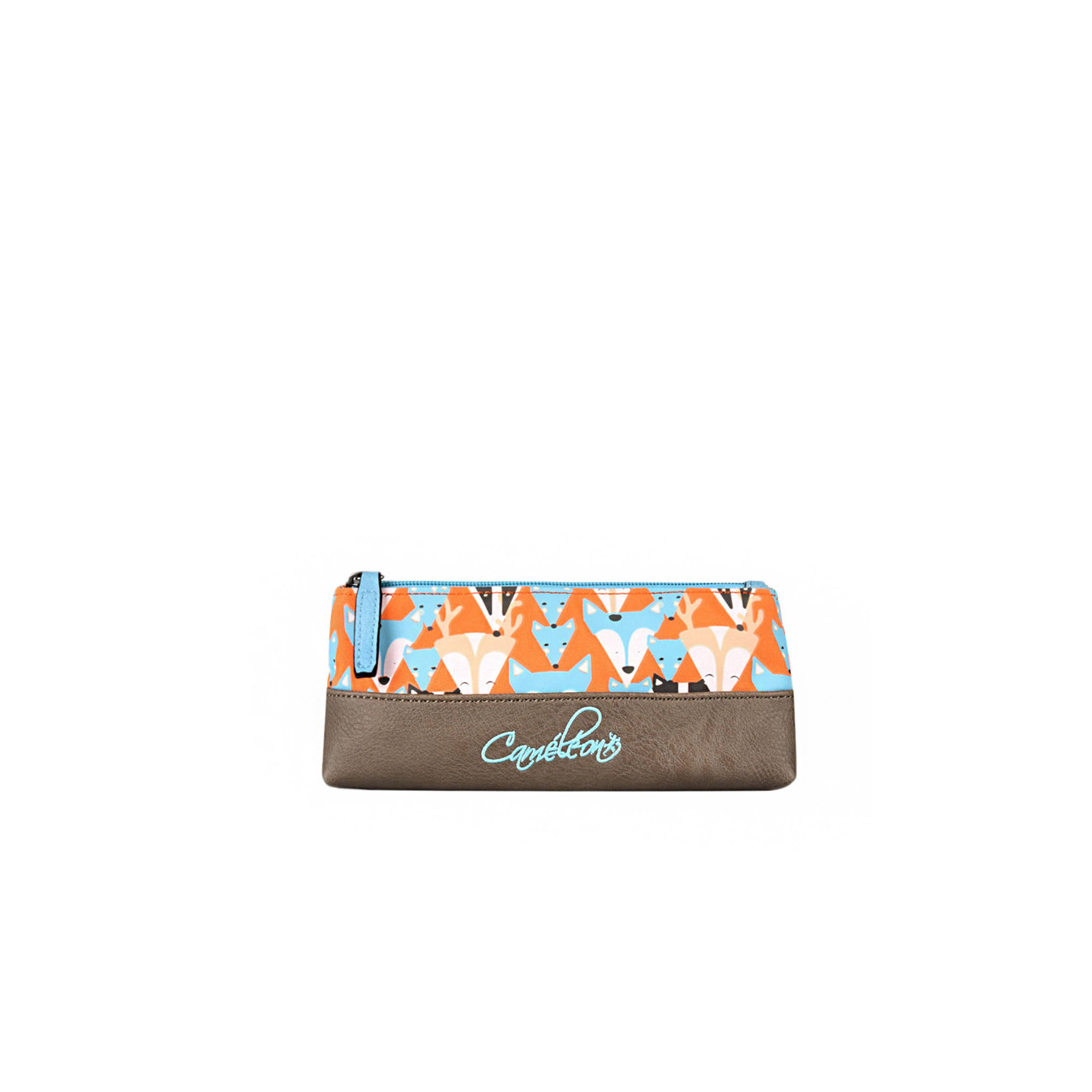 Chameleon Retro Grey Fox Pencil Case