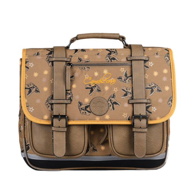 Chameleon Vintage Urban Boy School Bag 38cm Yellow Dino