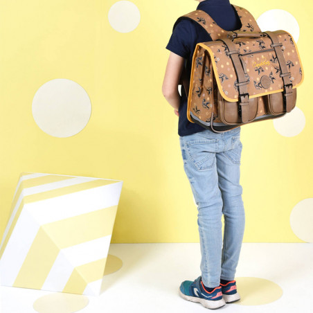 Caméléon Vintage Urban Boy Cartable 38cm Yellow Dino porté