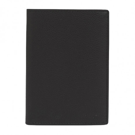 Le Tanneur Charles Medium Wallet 2 Flaps Grained Leather Black