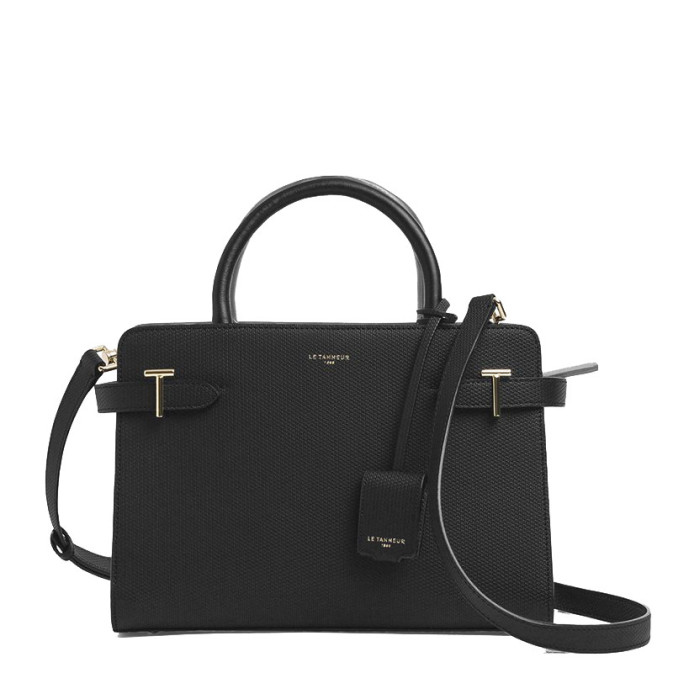 Le Tanneur Emilie Medium Leather Handbag in Black