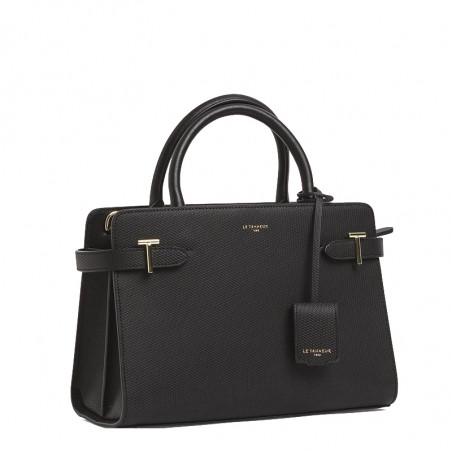 Le Tanneur Emilie Medium Leather Handbag in Black