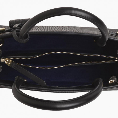 Le Tanneur Emilie Medium Leather Handbag in Black
