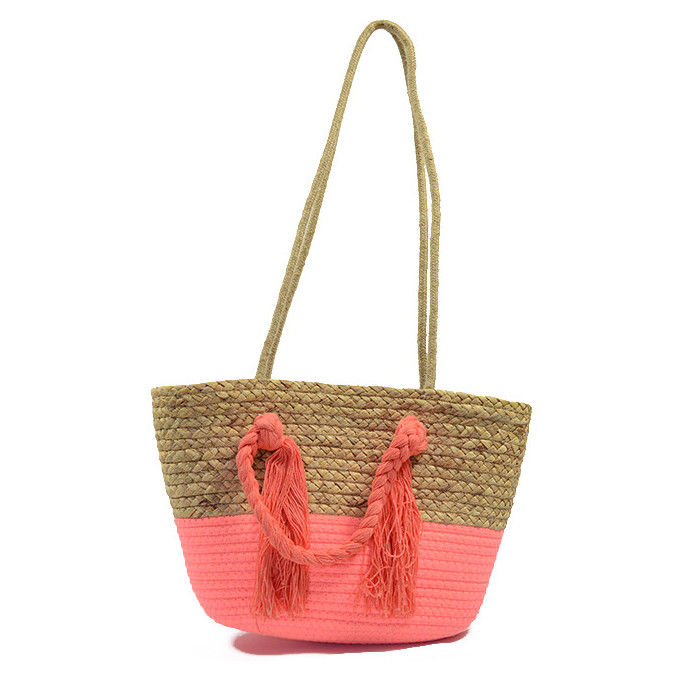 Bohemian Basket Tote Bag 6588 Pink