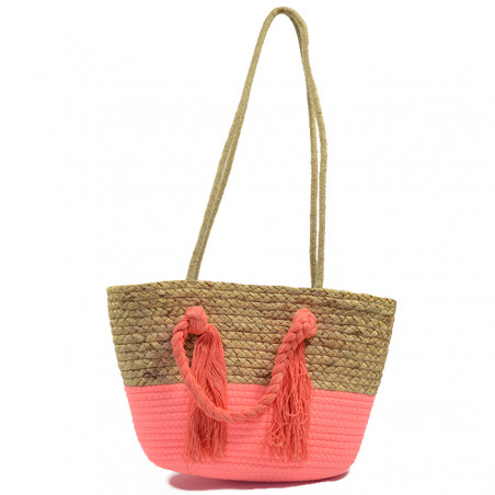 Bohemian Basket Tote Bag 6588 Pink