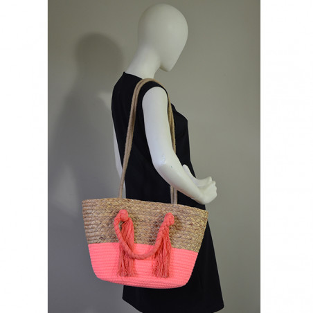 Bohemian Basket Tote Bag 6588 Rose