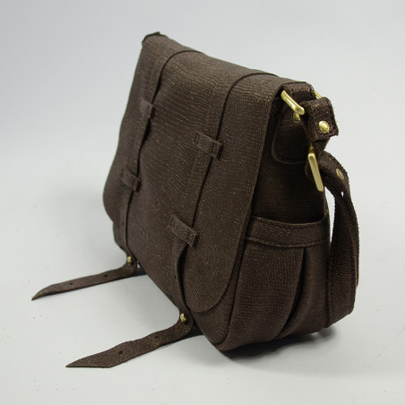 Mila Louise Bess Lizard Crossbody Bag Coffee