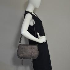 Mila Louise Bess Lizard Crossbody Bag Coffee