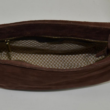 Mila Louise Bess Lizard Crossbody Bag Coffee