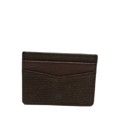 Mila Louise Olae Lizard Mini Card Holder Coffee