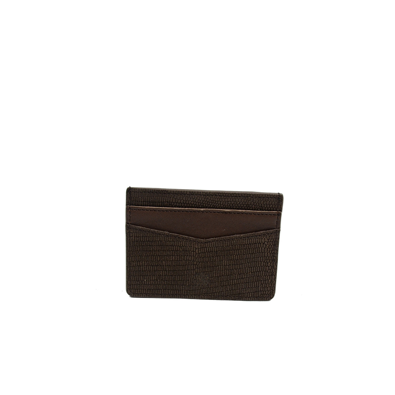 Mila Louise Olae Lizard Mini Card Holder Coffee