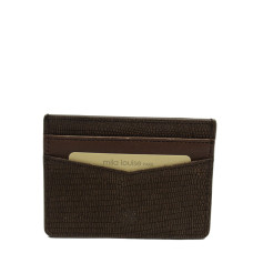 Mila Louise Olae Lizard Mini Card Holder Coffee