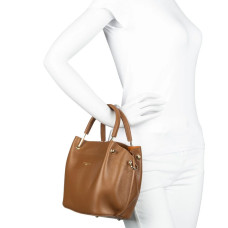 Lancaster Foulonne Double Handbag Louisa 470-18 Camel In Orange