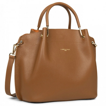 Lancaster Foulonne Double Large Handbag Louisa 470-19 Camel In Orange