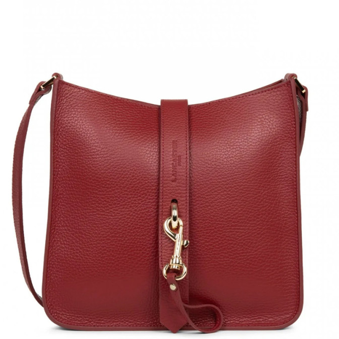 Lancaster Foulonne Double Petit Crossbody Bag 470-33 Carmin In Blush