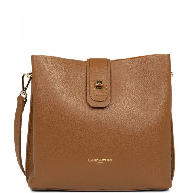Lancaster Foulonné Double Bucket Bag 470-44 Camel In Orange