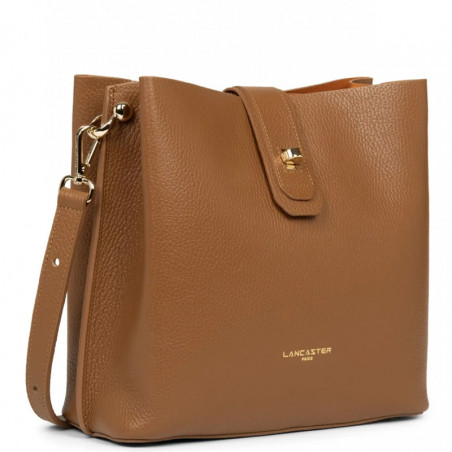 Lancaster Foulonné Double Bucket Bag 470-44 Camel In Orange
