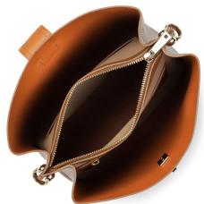 Lancaster Foulonné Double  Sac Seau 470-44 Camel In Orange ouvert