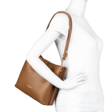 Lancaster Foulonné Double  Sac Seau 470-44 Camel In Orange porté