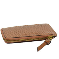 Gérard Darel Tresor Cardholder Porte cartes Zippé Lezard Cognac face