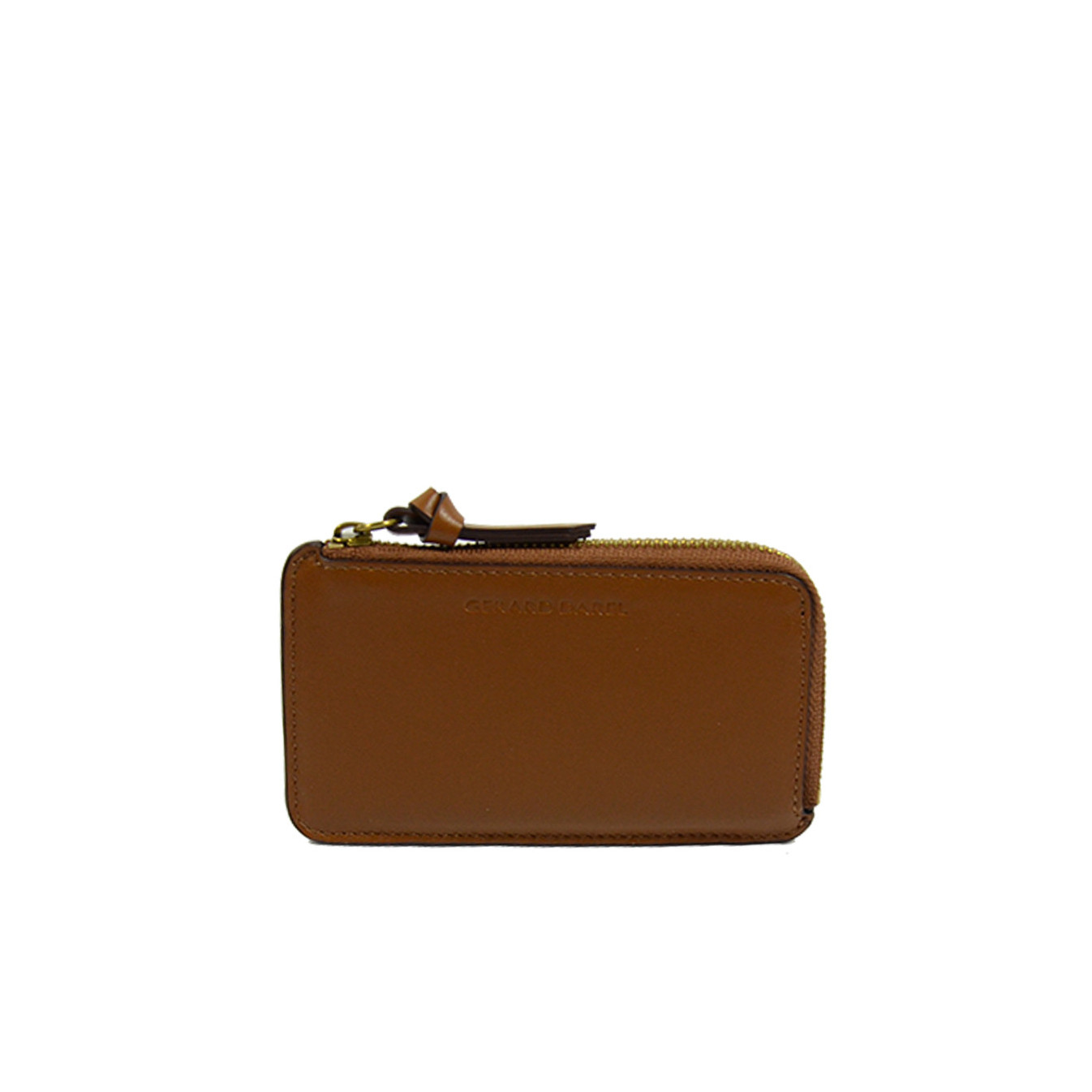 Gérard Darel Tresor Cardholder Porte cartes Zippé Cognac