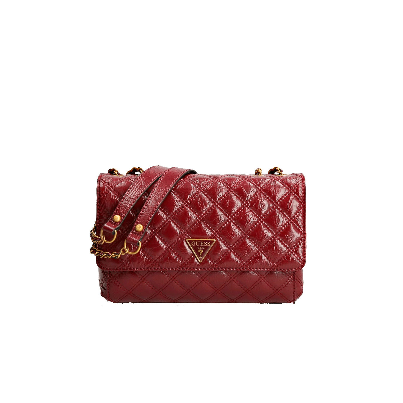 Guess Cessily Sac Épaule et Trotteur Rouge Btd Vernis