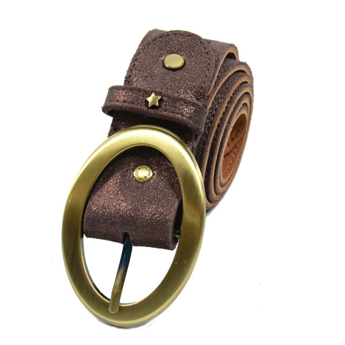 Mila Louise But Adjustable Leather 3-Strip Belt Purple Size S