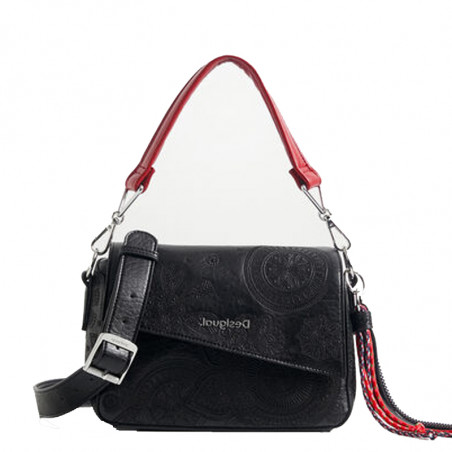 Sac à épaule Desigual Deja Vu Narbonne Noir Motif Floral - Neuf Avec étiquettes