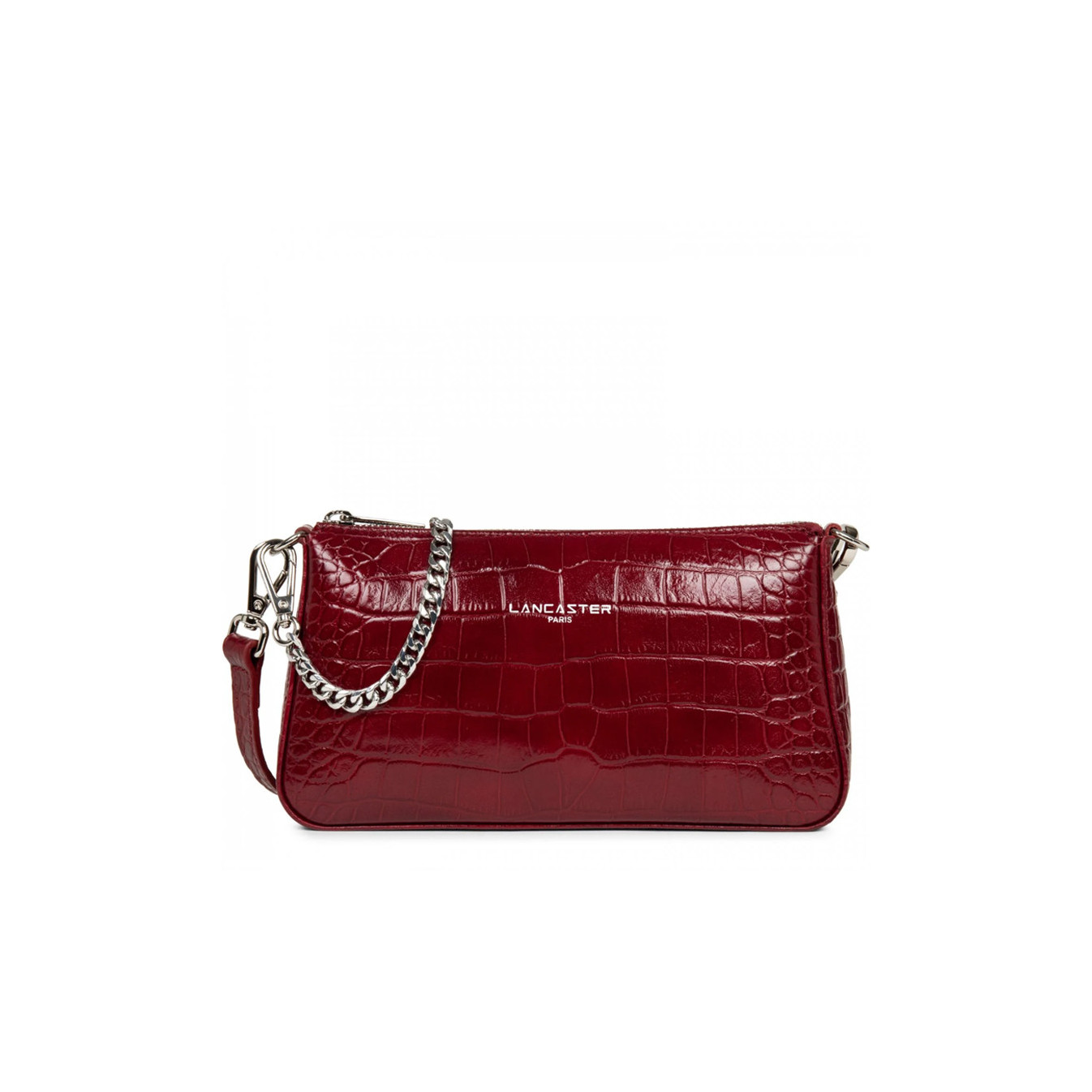Lancaster Exotic Croco Petit Sac Trotteur 426-83 Carmin