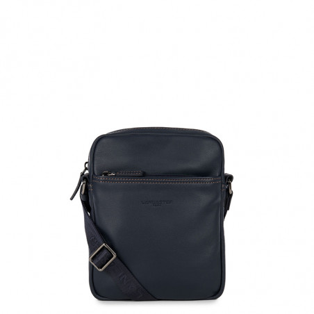 Lancaster Soft Vintage Men Pouch 320-14 Navy Camel