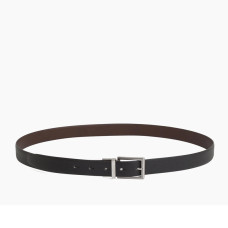 Le Tanneur Reversible Men's Leather Belt Gift Box 2 Buckles Black B...