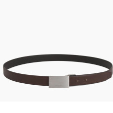 Le Tanneur Reversible Men's Leather Belt Gift Box 2 Buckles Black B...