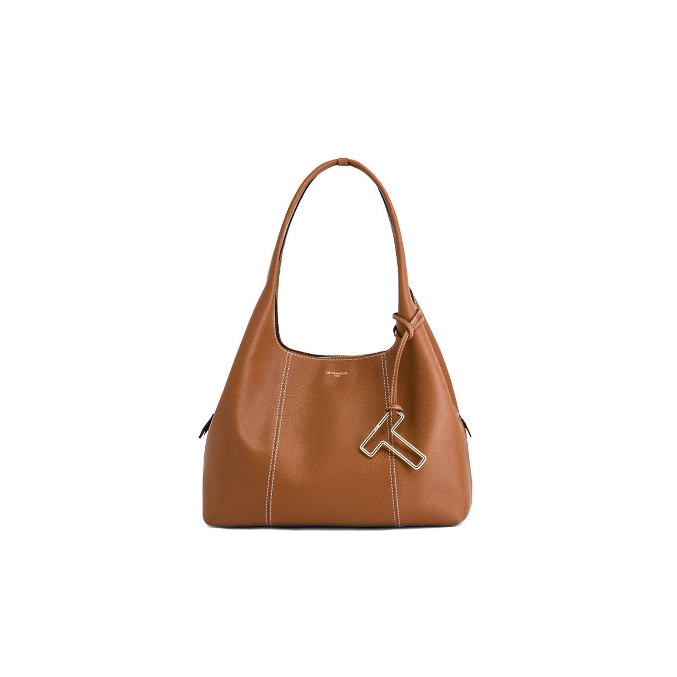 Le Tanneur Juliette Large Shoulder Bag in Tan Leather