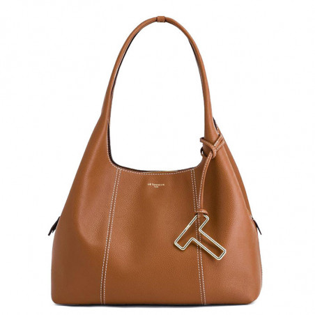 Le Tanneur Juliette Large Shoulder Bag in Tan Leather