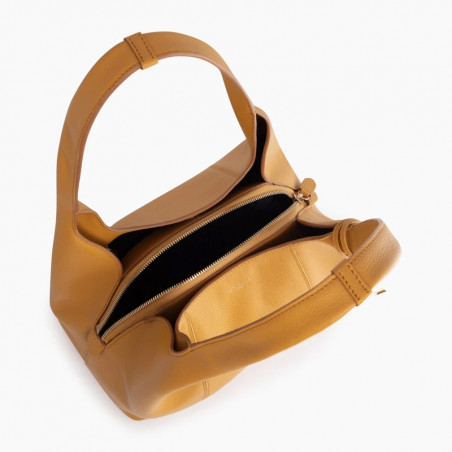 The Tanner Juliette Shoulder Bag in Grained Leather and Wicker