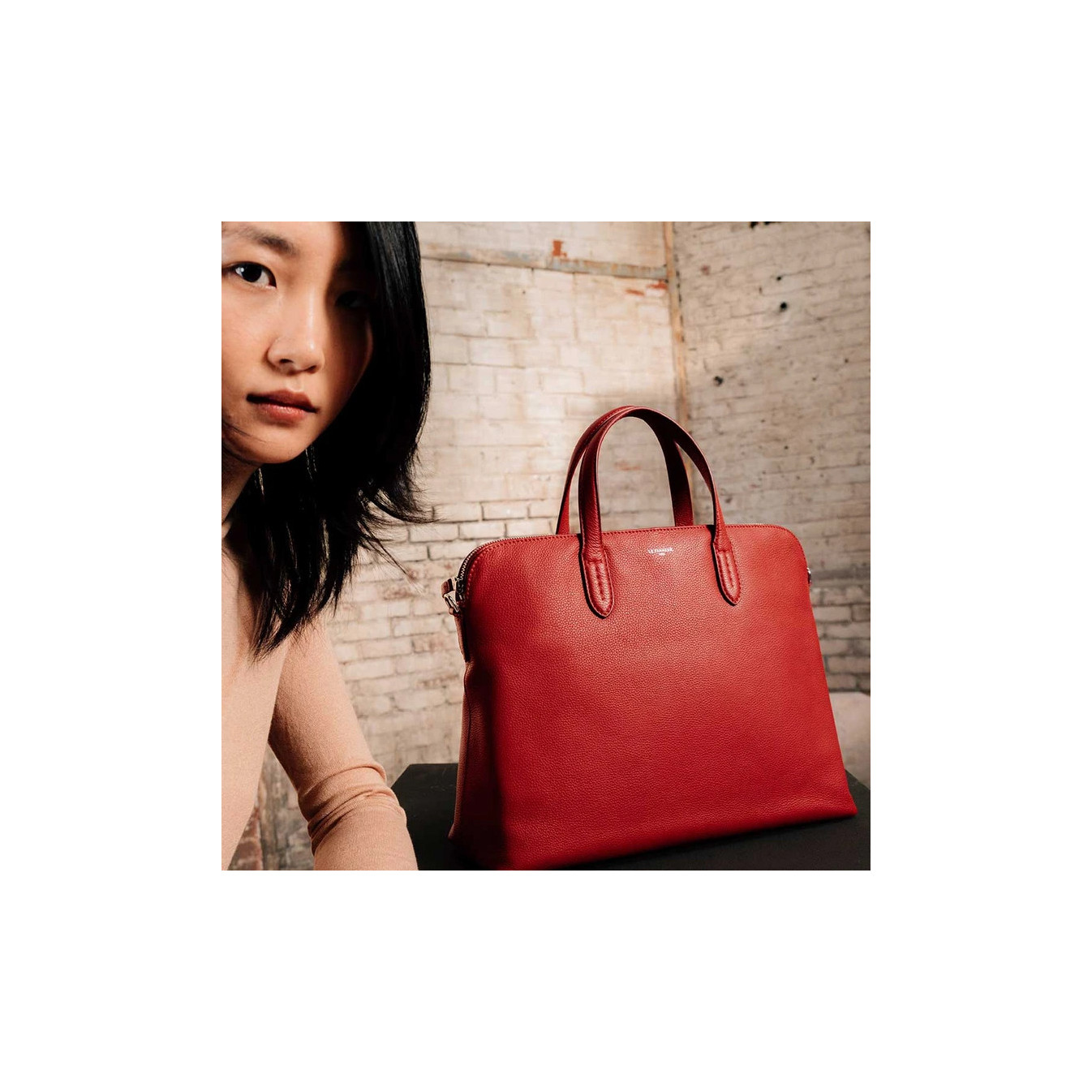 Le Tanneur Sophie Document Holder in Leather 1 Compartment PC 14" B...