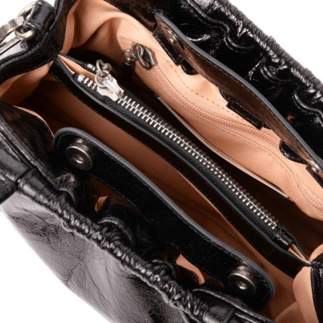 Nat & Nin Betsy Sac A Main Bowling Noir ouvert