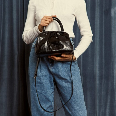 Nat & Nin Betsy Sac A Main Bowling Noir porté