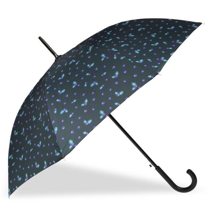 Isotoner Women's Umbrella Stick X-Tra Sec-Ultra Water-Repellent Black