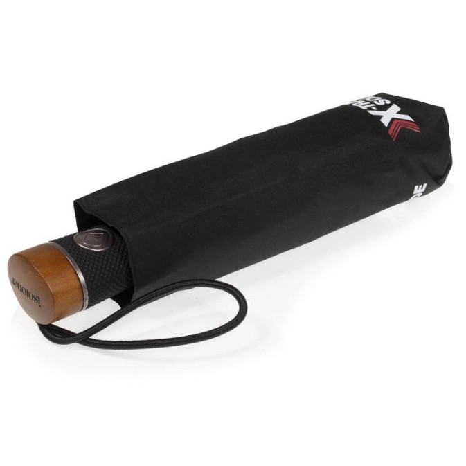 Isotoner Men's Folding Automatic X-Solid Umbrella with Wooden Handl...