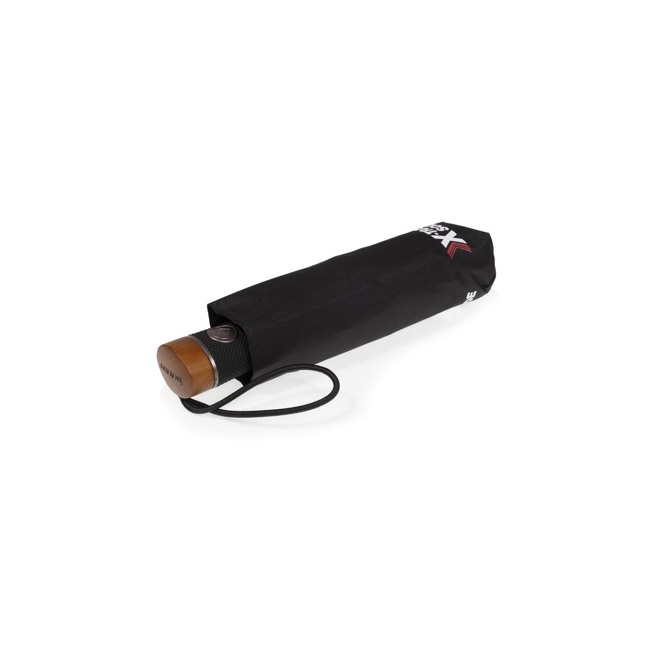 Isotoner Men's Folding Automatic X-Solid Umbrella with Wooden Handl...
