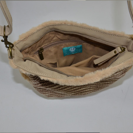 Le Voyage en Panier Fresko Beige Drawstring Bag