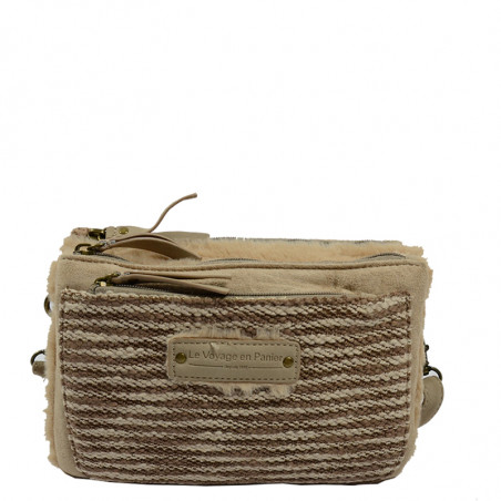 Le Voyage En Panier Miko Pochette de Sac et Trotteur Beige